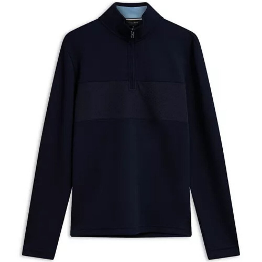 Ted Baker Simonea Men's Navy 1/4 Zipper Pullover Sweater- Large (4) - NWT
